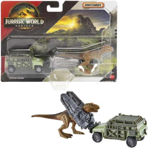 Matchbox Jurassic World dino pārvadātājs – rotaļu komplekts ar transportlīdzekli un dinozauriem