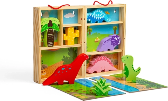 Dinozauru rotaļu kastīte no Bigjigs Toys