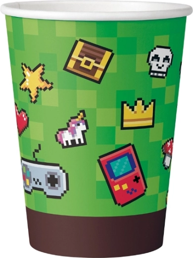 Papīra glāzītes Game On 200 ml (iepakojumā 6 gab.)