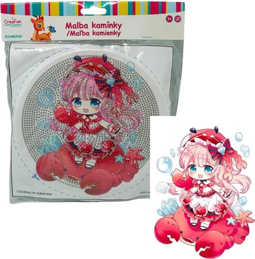 Diamond Painting with Frame – Doll in Red 20 cm
