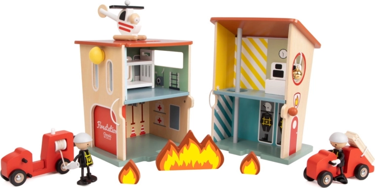 Complete wooden set for firefighting missions