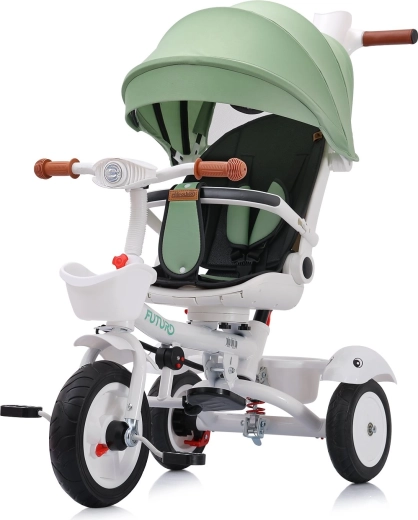 Chipolino trīsritenis ar jumtiņu Futuro 2v1 – green