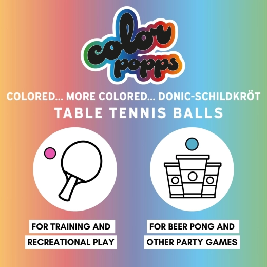 Donic-Schildkröt colorful table tennis balls Colour Popps Poly 40+ (6 pcs)