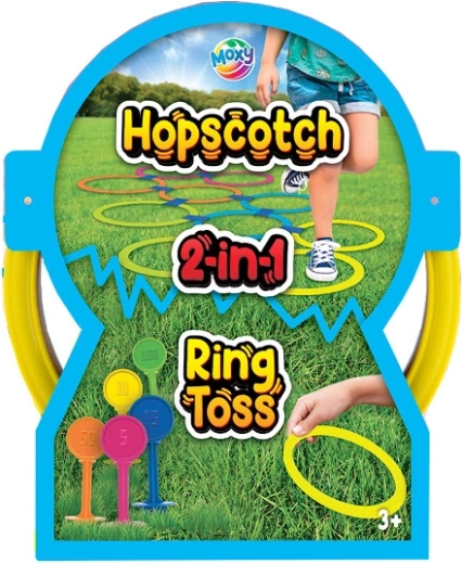 Outdoor 2-in-1 Game: Ring Toss and Hopscotch