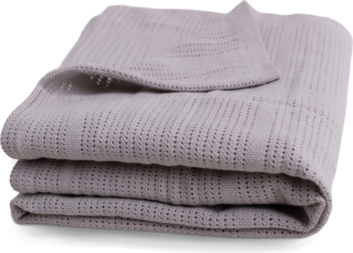BabyMatex knitted cotton blanket Sisi white 75 × 100 cm – Grey