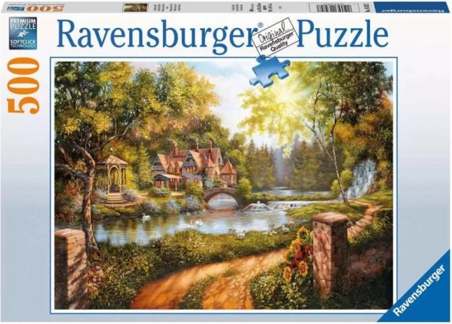 Ravensburger puzle “Mājiņa pie upes” 500 gabaliņi