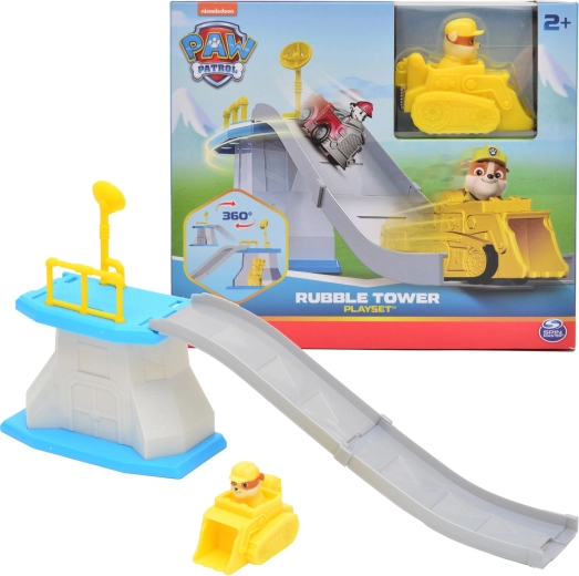 PAW Patrol mini tower with slide track and Rubble vehicle