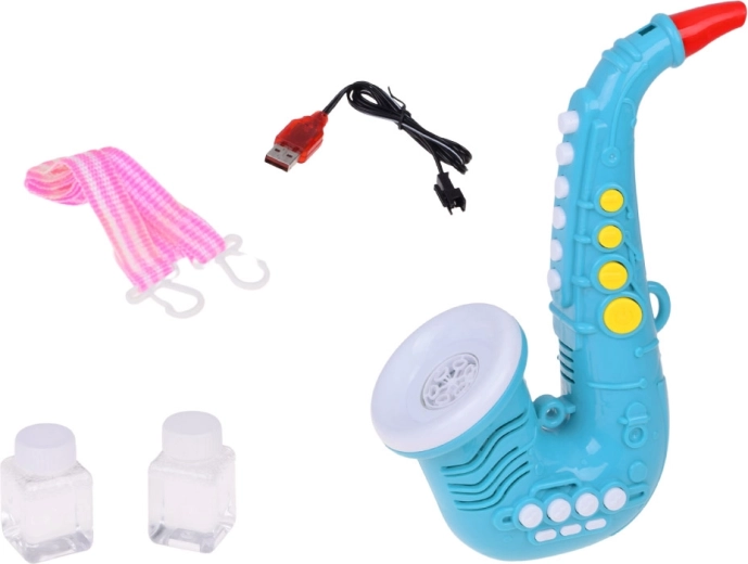 Rechargeable set with strap and bubble solution
