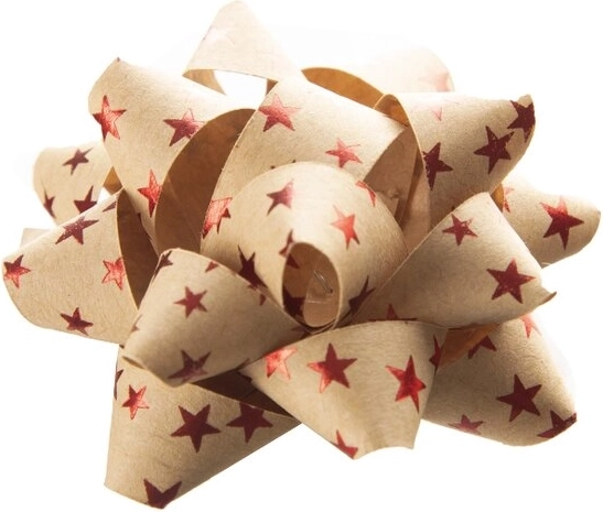 Paper star rosette made of beige kraft paper, 5 cm (mix of 3 variants)