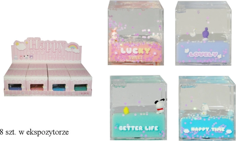 Decorative Acrylic Cube with Animal and Inscription