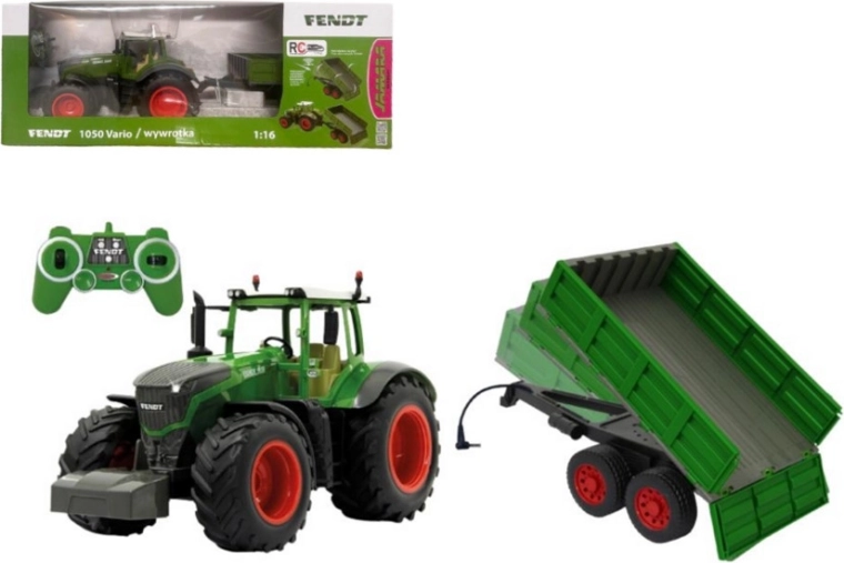 RC traktors Fendt 1050 Vario 1:16 ar piekabi Jamara