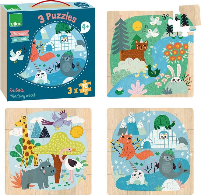 Koka puzles “Pasaules dzīvnieki”