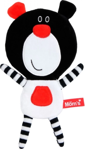 Crinkly plush teddy bear for babies – black and white