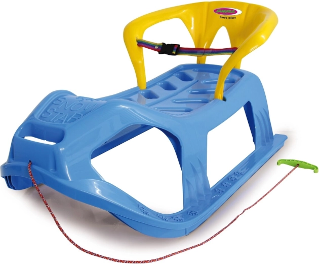 Snow Play bērnu bobas Snow-star 90 cm zilas ar atzveltni