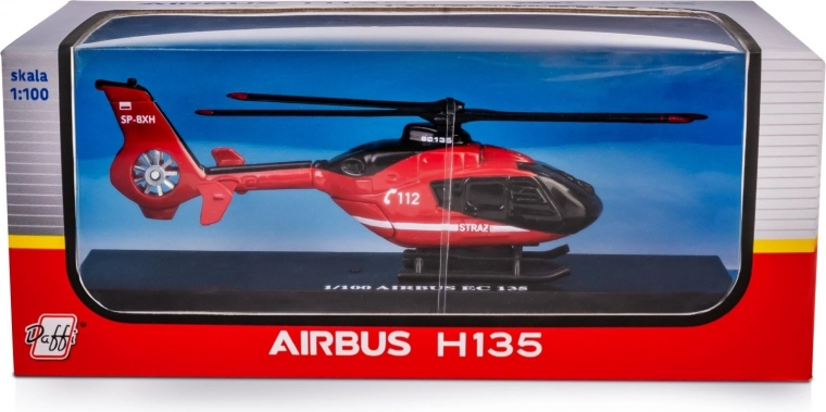 Ugunsdzēsēju glābšanas helikopters Airbus EC135 1:100 metāla modelis