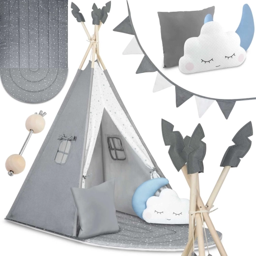 Bērnu tipi telts Nukido – pelēka