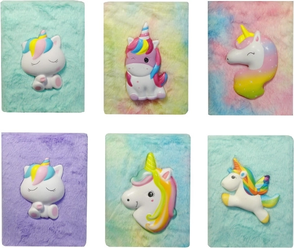 Colorful Plush Diary with Unicorn Theme