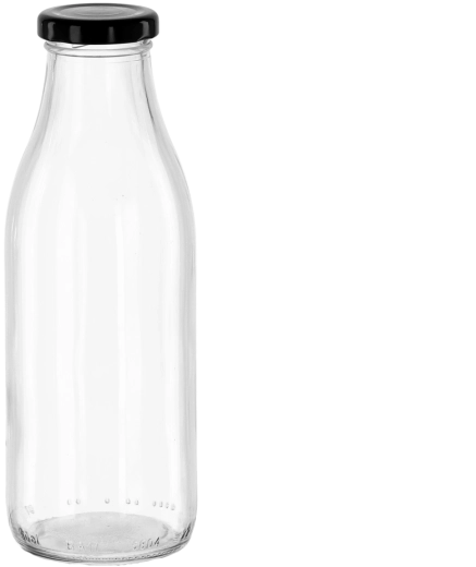 Glass juice bottle 750 ml with metal screw cap 44 mm