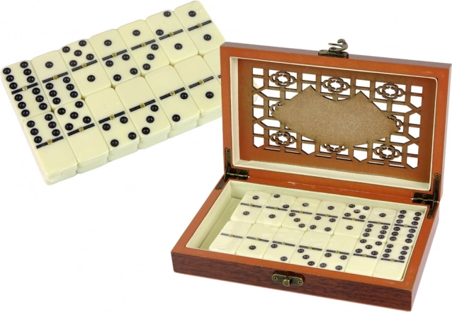 Loģiskais koka domino komplekts ar 28 kauliņiem