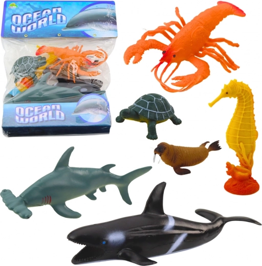 Plastmasas jūras dzīvnieku figūriņu komplekts 6 gab.
