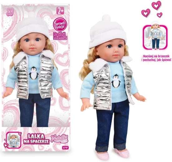 Talking doll Natalia in a silver vest