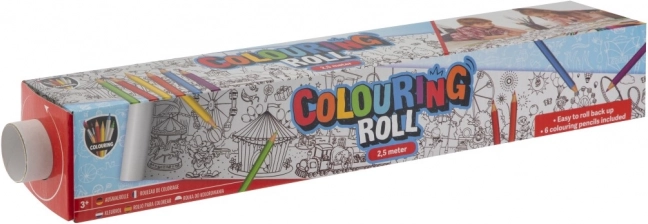 Coloring roll with preprint and crayons