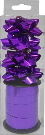 Dāvanu bantīšu un lentes komplekts, violets, 4 gab. + lente 10 m