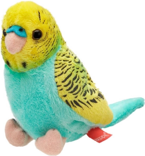 Plīša viļņpapagailis tirkīzzils–dzeltens 13 cm