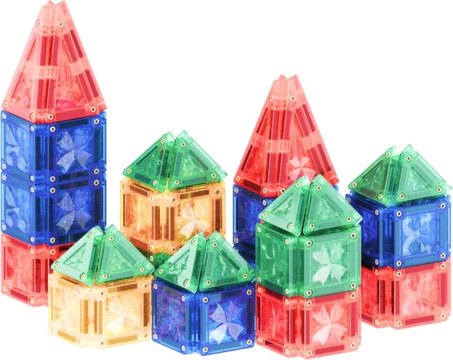 Cleverclixx magnetic building set Mini Tiles Intense Pack (28 pcs)