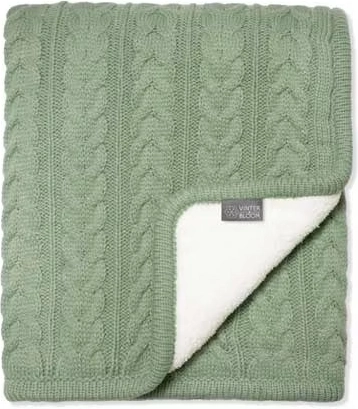 Vinter & Bloom abpusēja sega ar plīša oderi Cuddly Basil Green