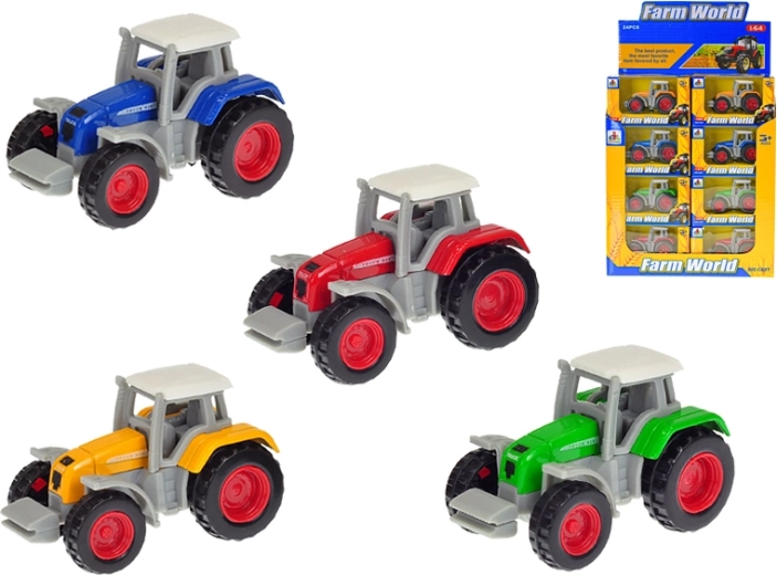 Metal tractor in 1:64 scale, 7 cm