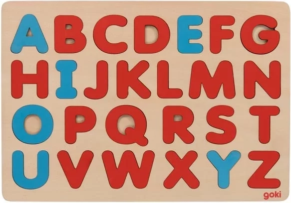 Goki wooden alphabet puzzle inspired by Montessori