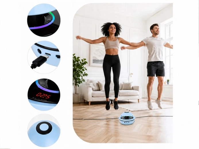 Bluetooth mūzika un gaismas efekti jautrākam treniņam
