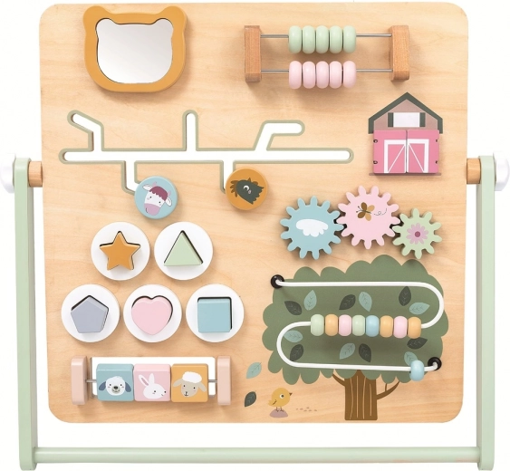 Wooden activity board farm for children 2+