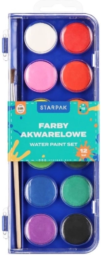 Akvareļkrāsas 12 krāsas ar otu