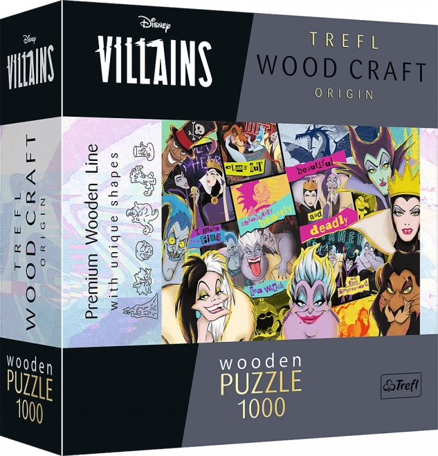 Koka puzle TREFL Wood Craft Origin Disney: ļaundaru tikšanās 1000 gabaliņi