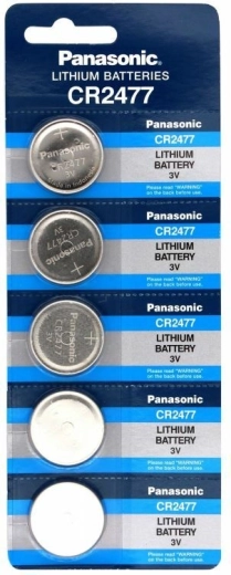 Panasonic CR2477 litija pogpogu baterija 3 V, iepakojums 5 gab.