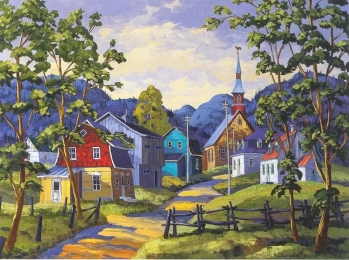 Norimpex Paint by Numbers Mountain Village 40 × 50 cm
