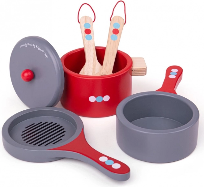 Bigjigs Toys koka trauku komplekts ar punktiņiem