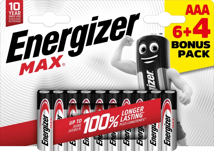 Energizer Max AAA alkaline batteries 10 pcs