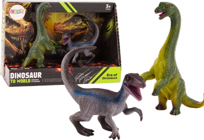 Dinozauru figūriņu komplekts – brahiozaurs un velociraptors (2 gab.)