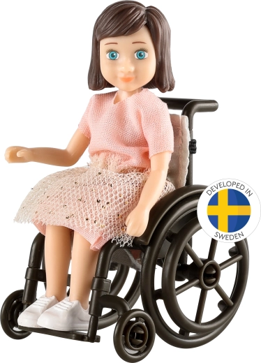 Lundby lelle ratiņkrēslā – komplekts leļļu mājai