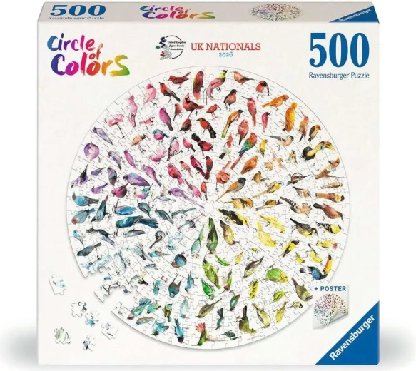 Ravensburger round puzzle Circle of Colors: Birds 500 pieces
