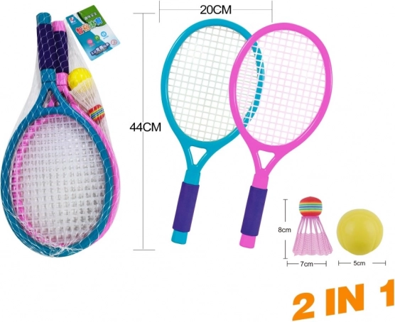 Bērnu komplekts badmintonam un tenisam