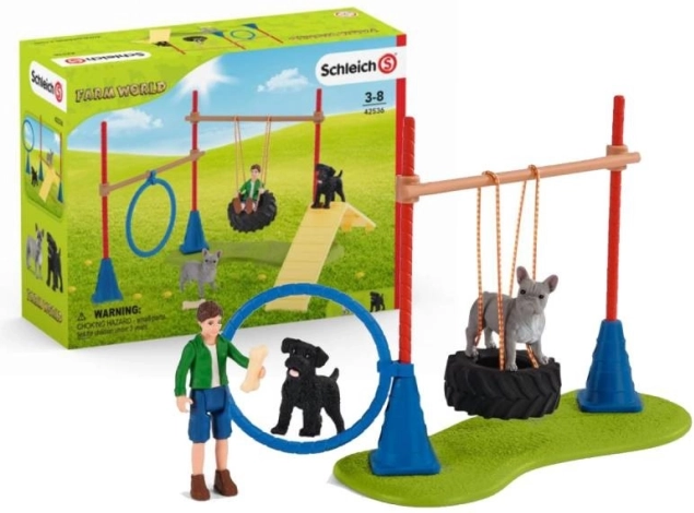 Schleich Farm World suņu rotaļu laukums un agility komplekts
