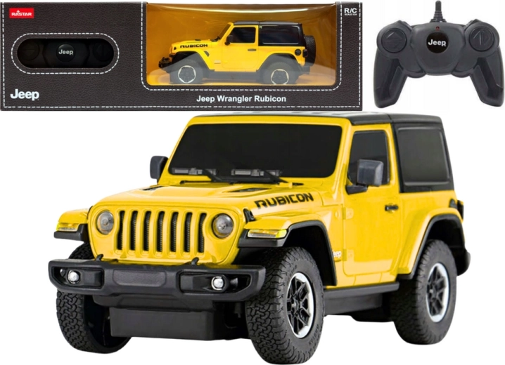 R/C auto Jeep Wrangler JL Rubicon dzeltens 1:24