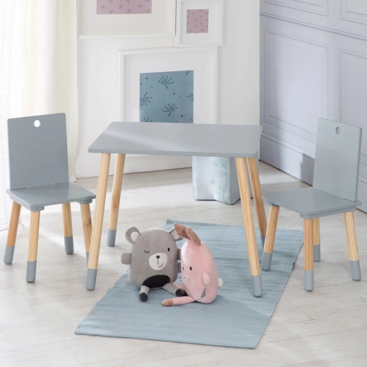 Roba children's table with 2 chairs, grey