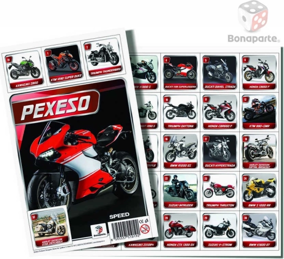 Bonaparte pexeso Moto Speed – motocikli (fotogrāfijas) - 1 gabals