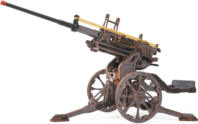 RoboTime ROKR wooden mechanical 3D anti-aircraft gun model kit