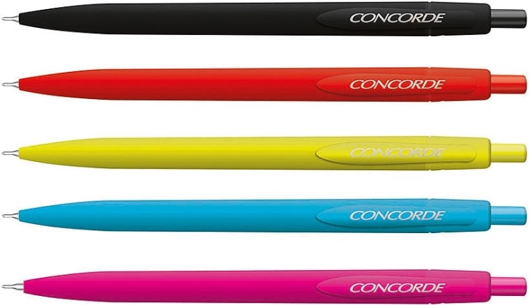 Lodīšu pildspalva Concorde Drupy, jauktas krāsas, īpaši smalka zila tinte 0,6 mm